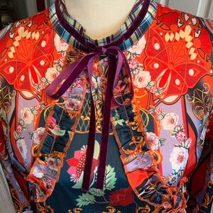 Colorful Floral and Geometric Print Dress